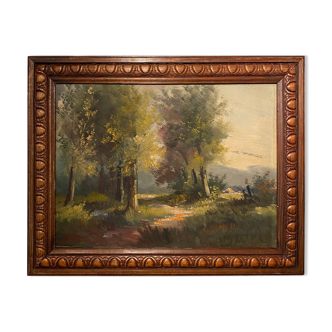 Painting, Landscape, Lyon School, mid-20th century