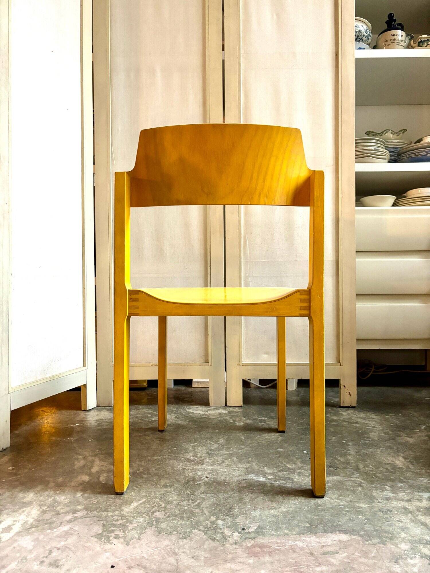 Chaise "Canto" en bois jaune par Schlapp Mobel
