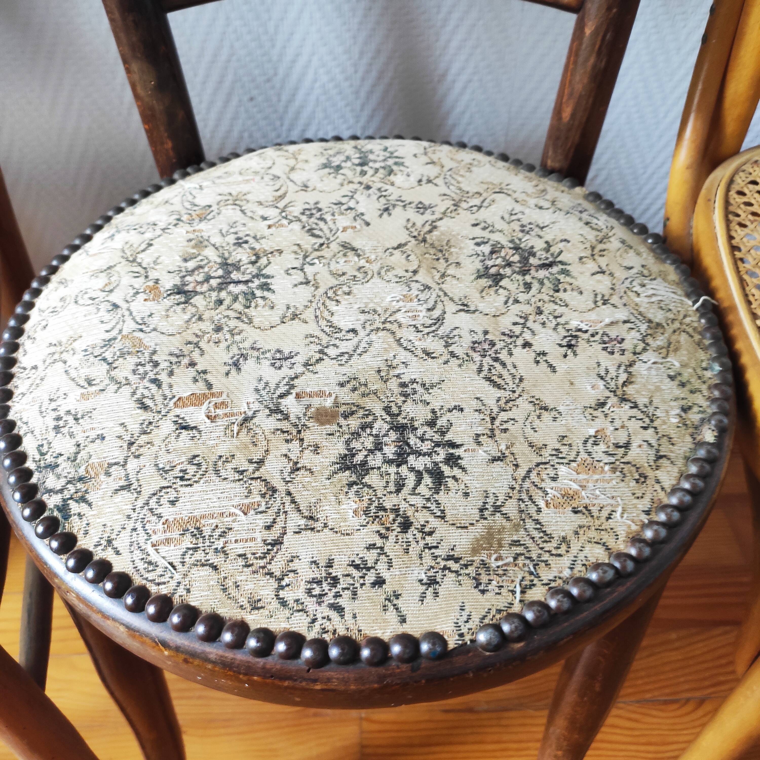 Set of 4 mismatched bistro chairs