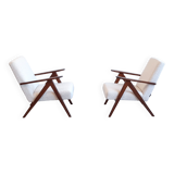 1960 model B 310 var mid century chair in ivory boucle