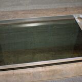 Metal plate & design glass Italian 1970