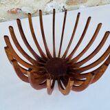 Danish teak and glass centerpiece by Fritz Hansen