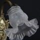 Wall light brass, old tulip glass swan neck