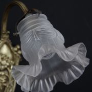 Wall light brass, old tulip glass swan neck