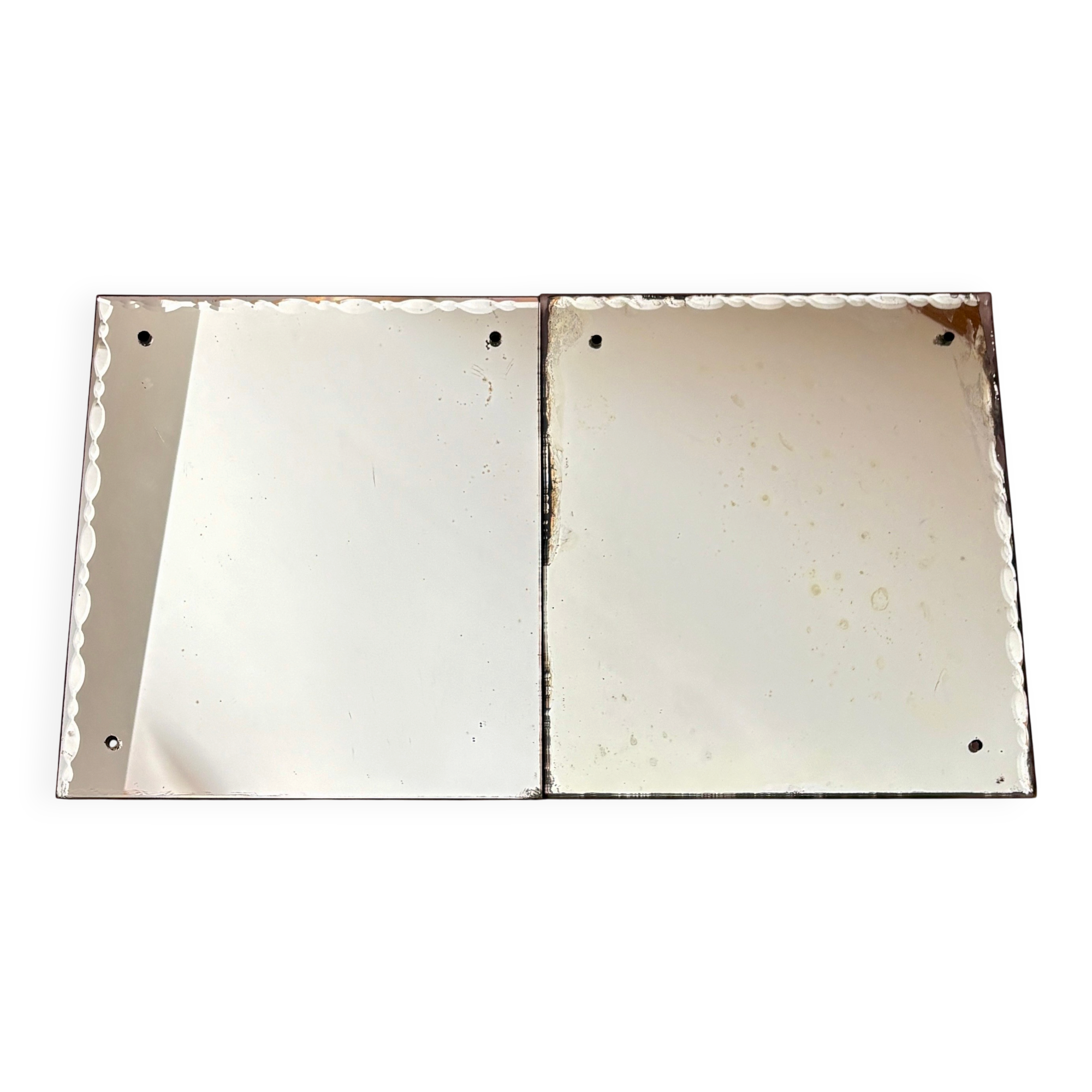 Set of 2 antique bevelled mirrors