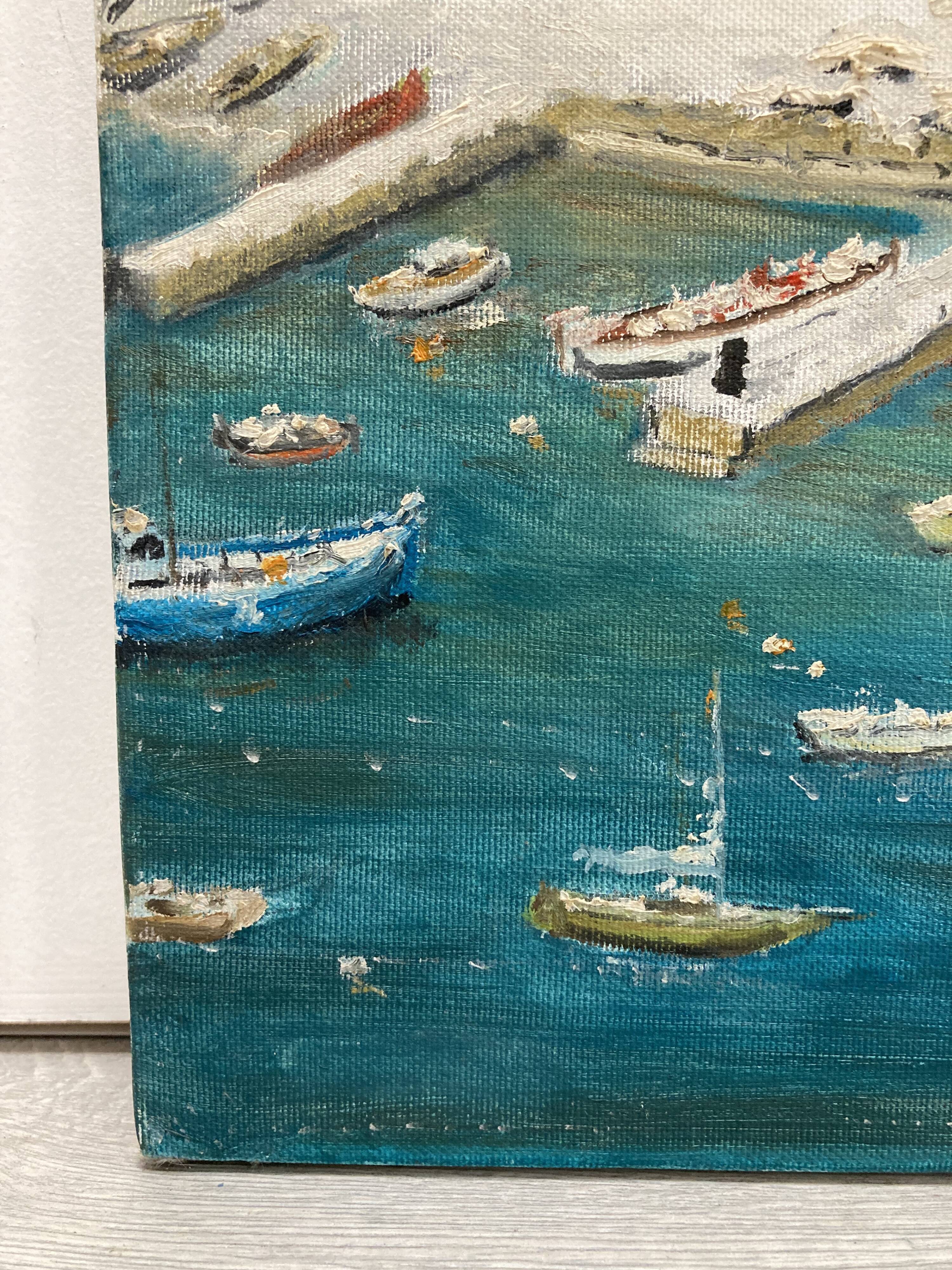 Painting on vintage canvas