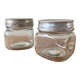 Lot de 2 bocaux anciens avec couvercles en aluminium