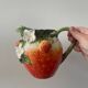 Strawberry shaped pitcher with vintage flowers ceramic pitcher in shape