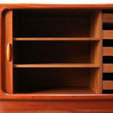 Dyrlund Denmark 1950s drum teak credence