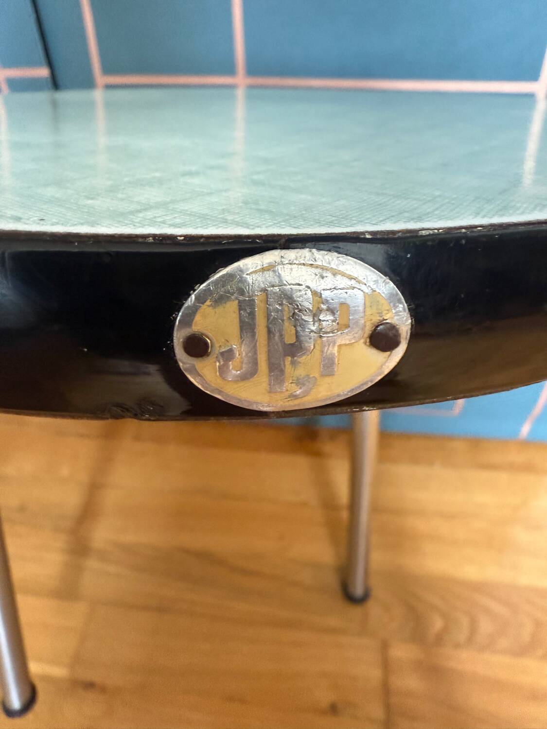 JPP round stool in vintage Formica