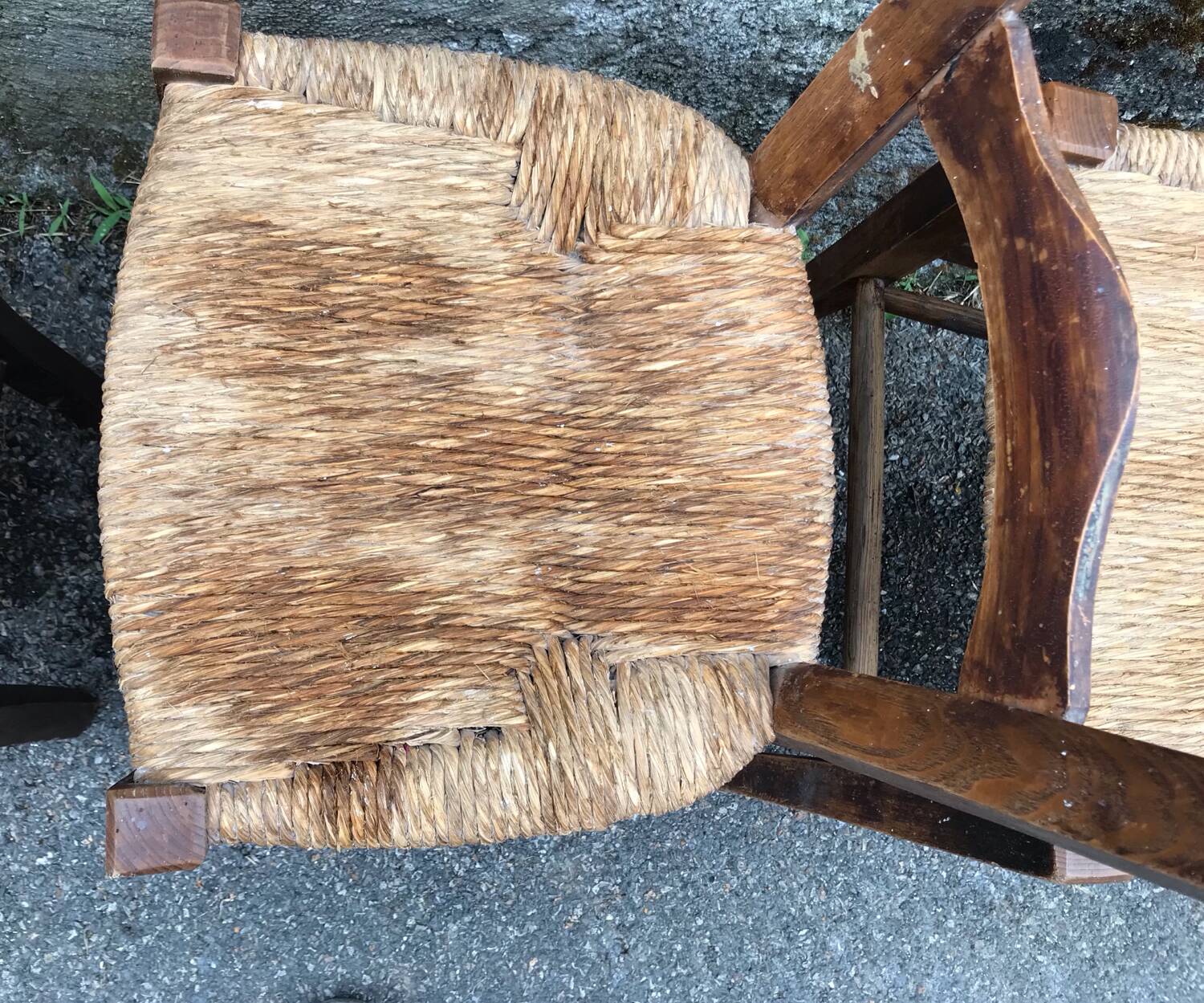 Set of 6 straw bistro chairs