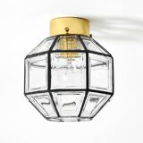 Beautiful 1970s Limburg glass ceiling lamp in octagon shape