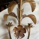 Pair of vintage golden palm leaf sconces
