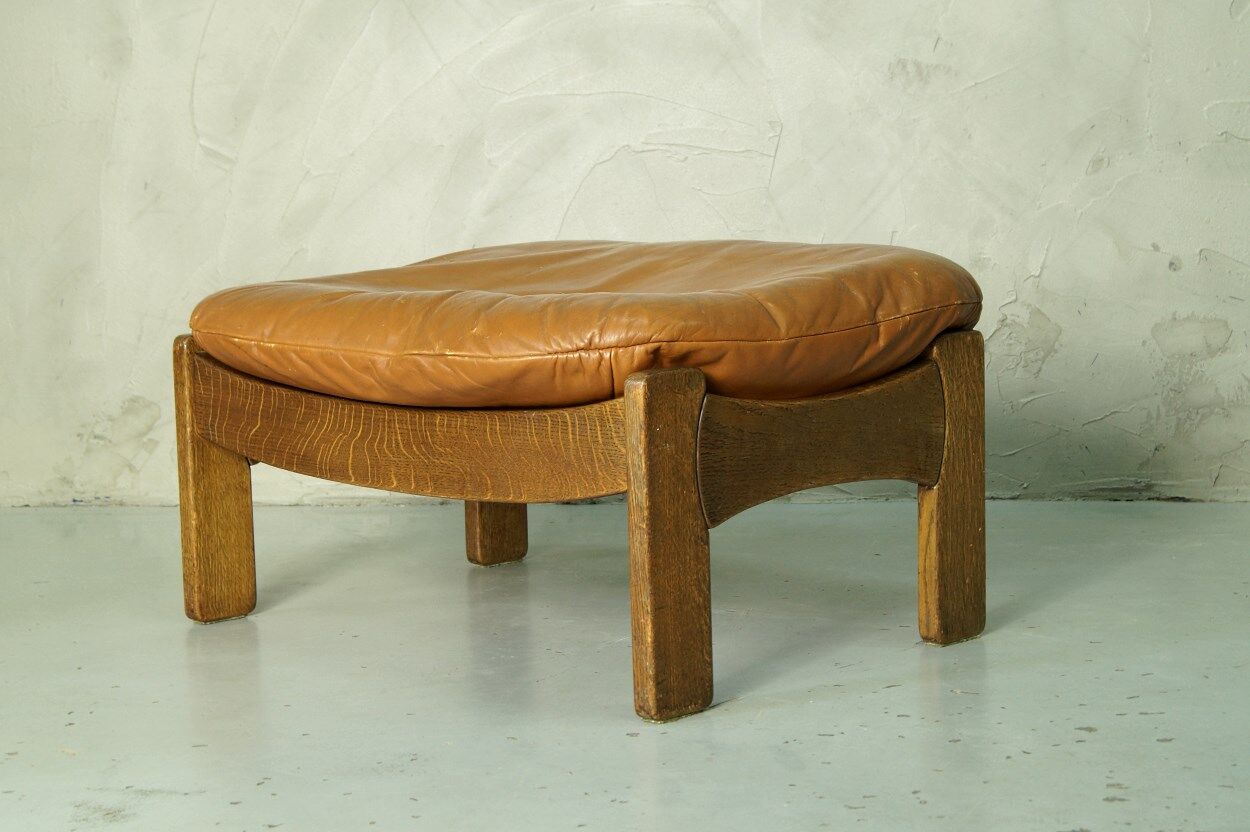 Danish leather ottoman, 1970