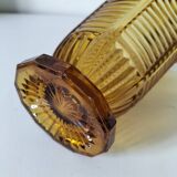 Art Deco vase in molded pressed glass, amber color