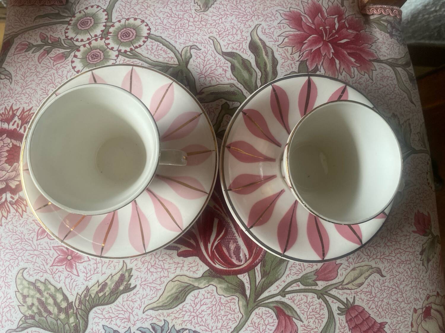 Set of 2 vintage Digoin coffee cups