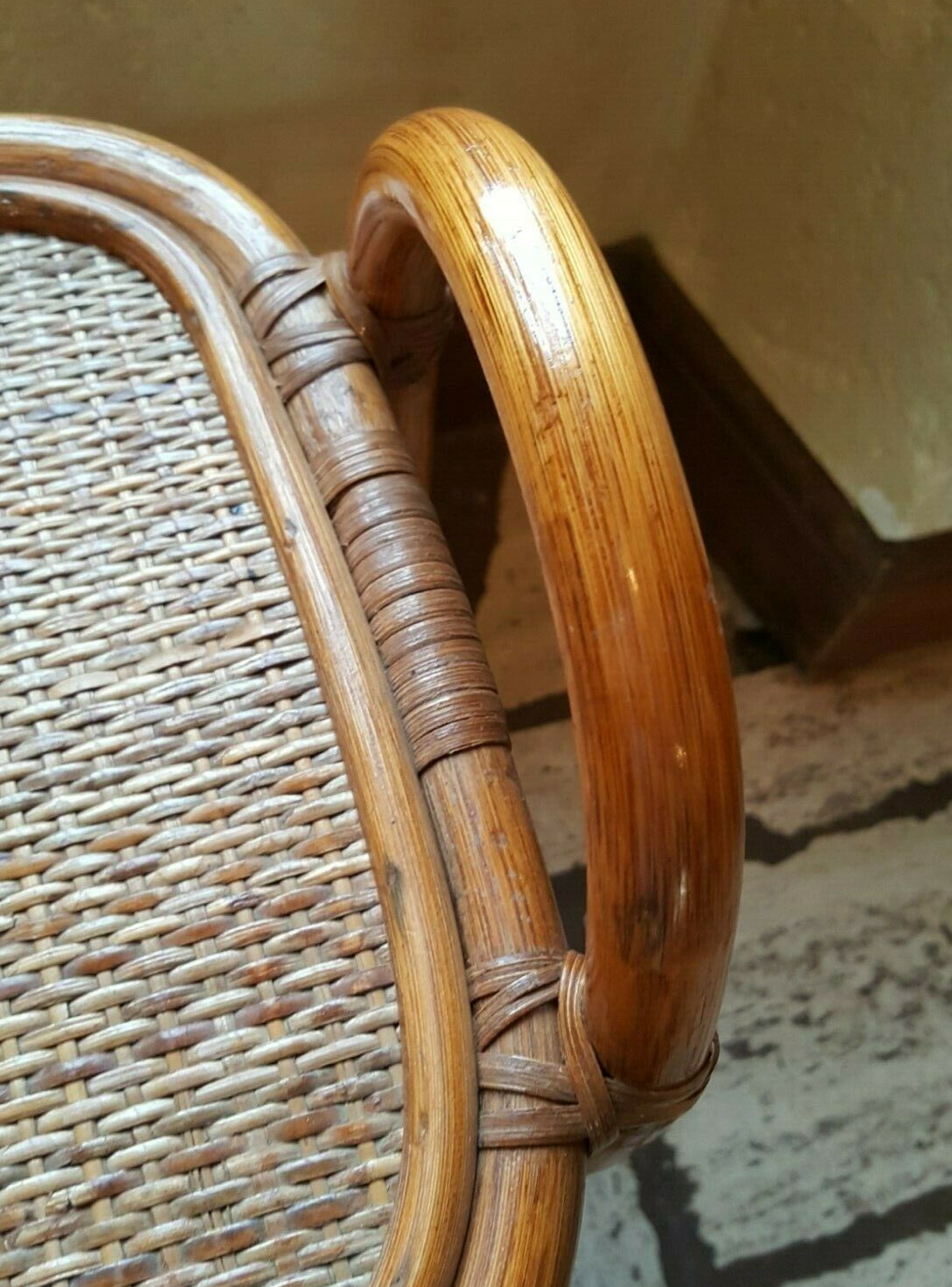 Wicker rattan magazine with tablet