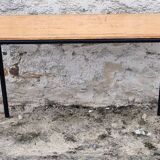 Bureau écolier double, bois et métal, vintage, années 60