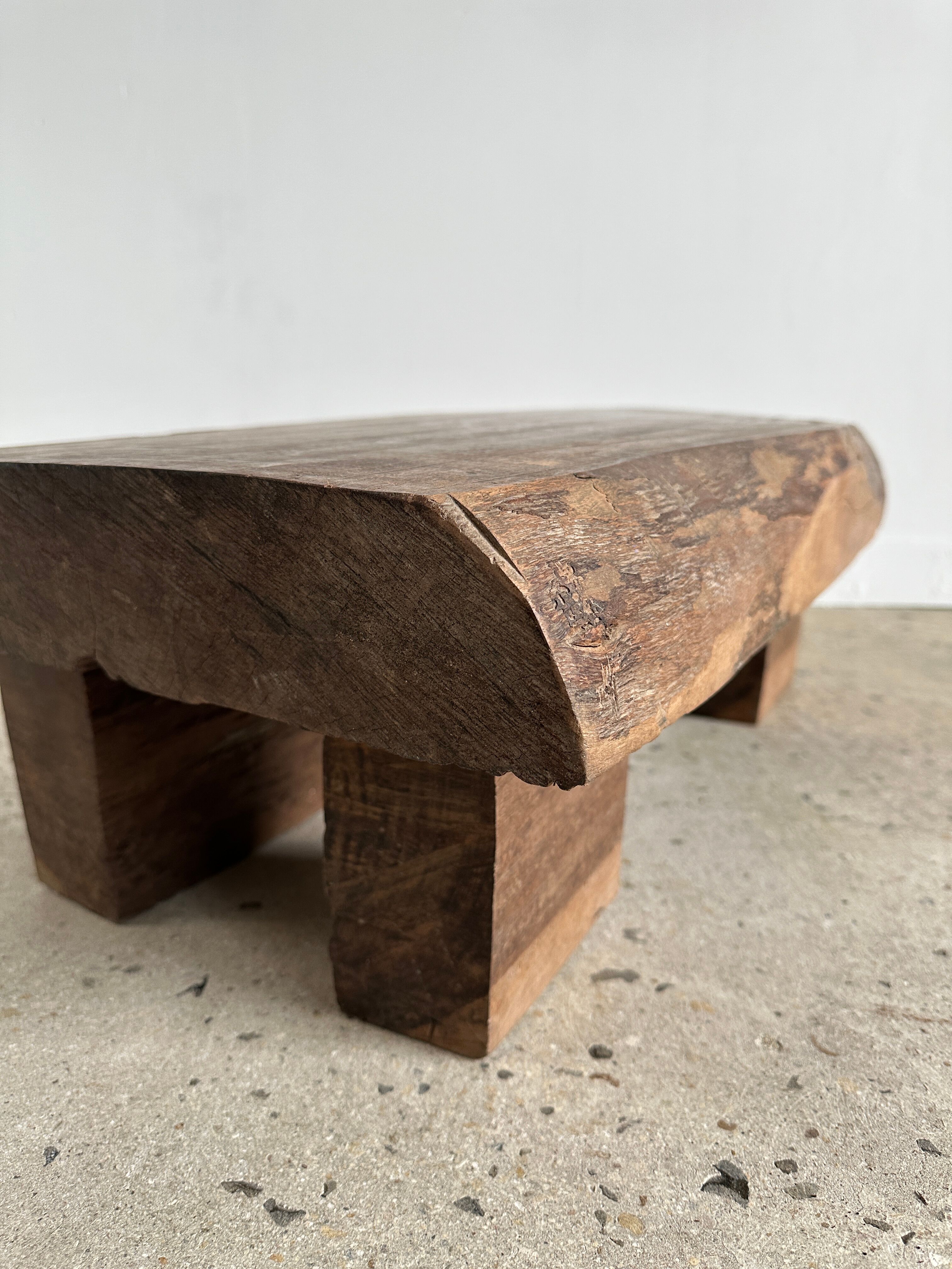 Asian solid wood quadripod brutalist coffee table H30 L81 l42