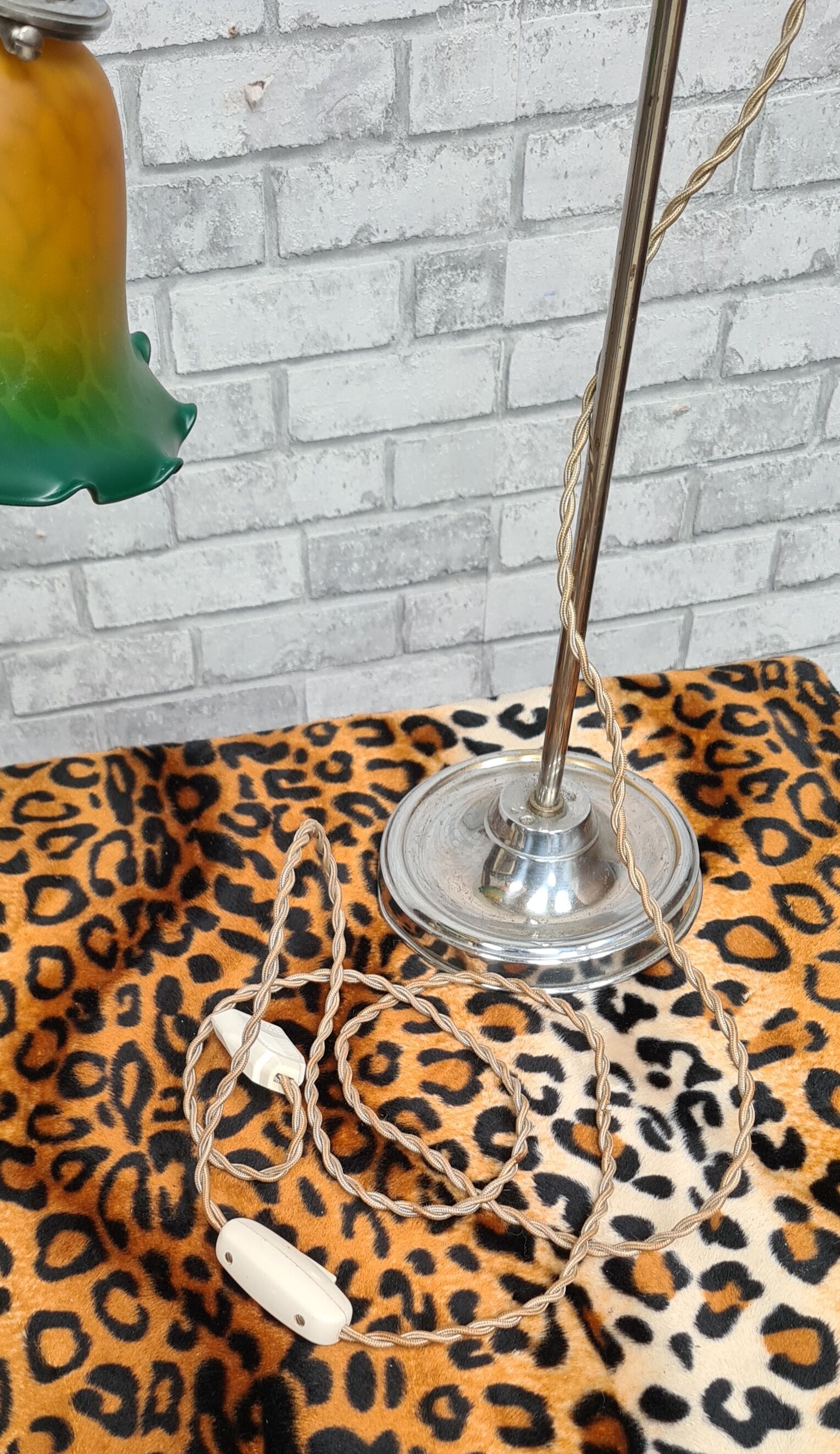 Desk lamp 1920 nickel plated . 58x 35