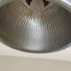 Industrial ceiling pendant light in aluminum and holophane-type glass