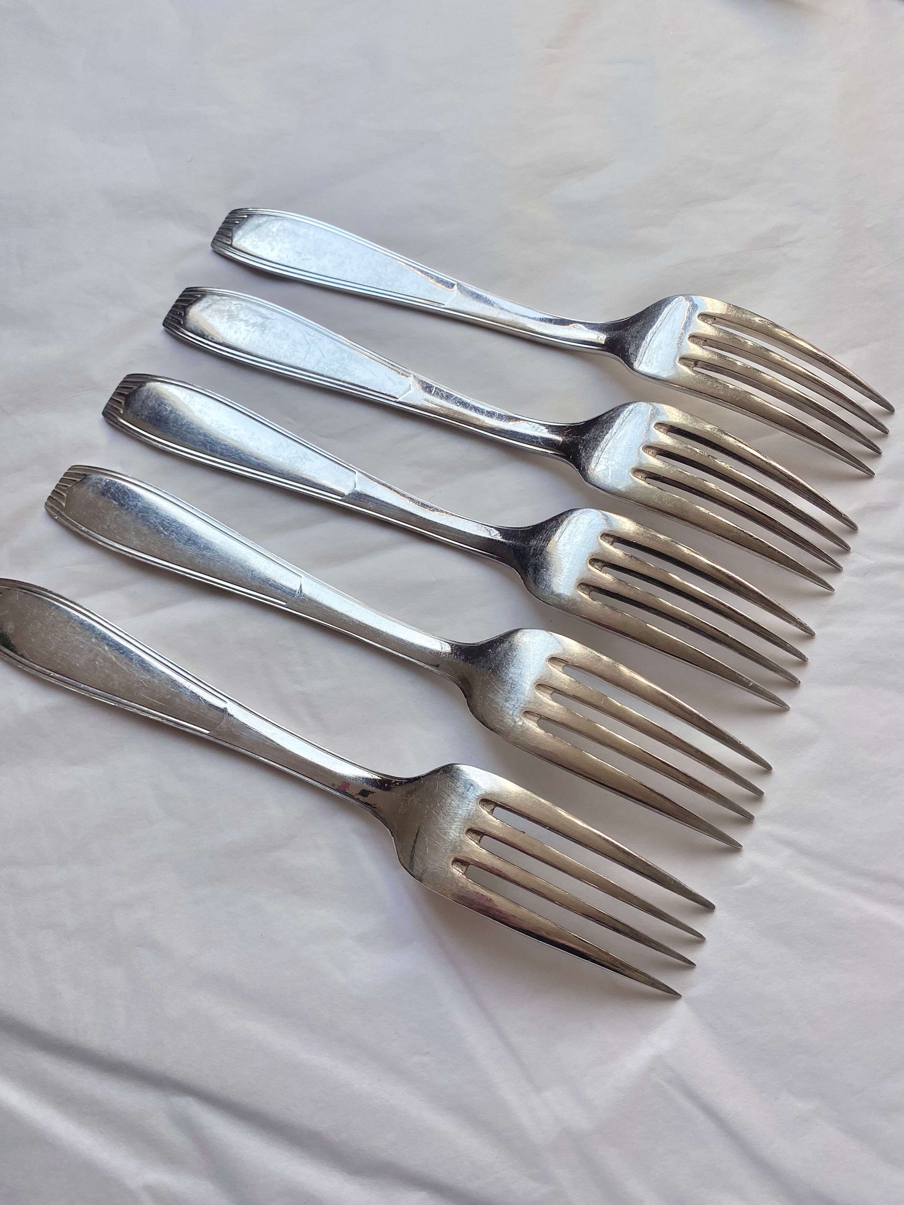 Christofle cutlery set - 11 fourchettes de table et 11 cuillères à soupe - Art déco - Métal argenté