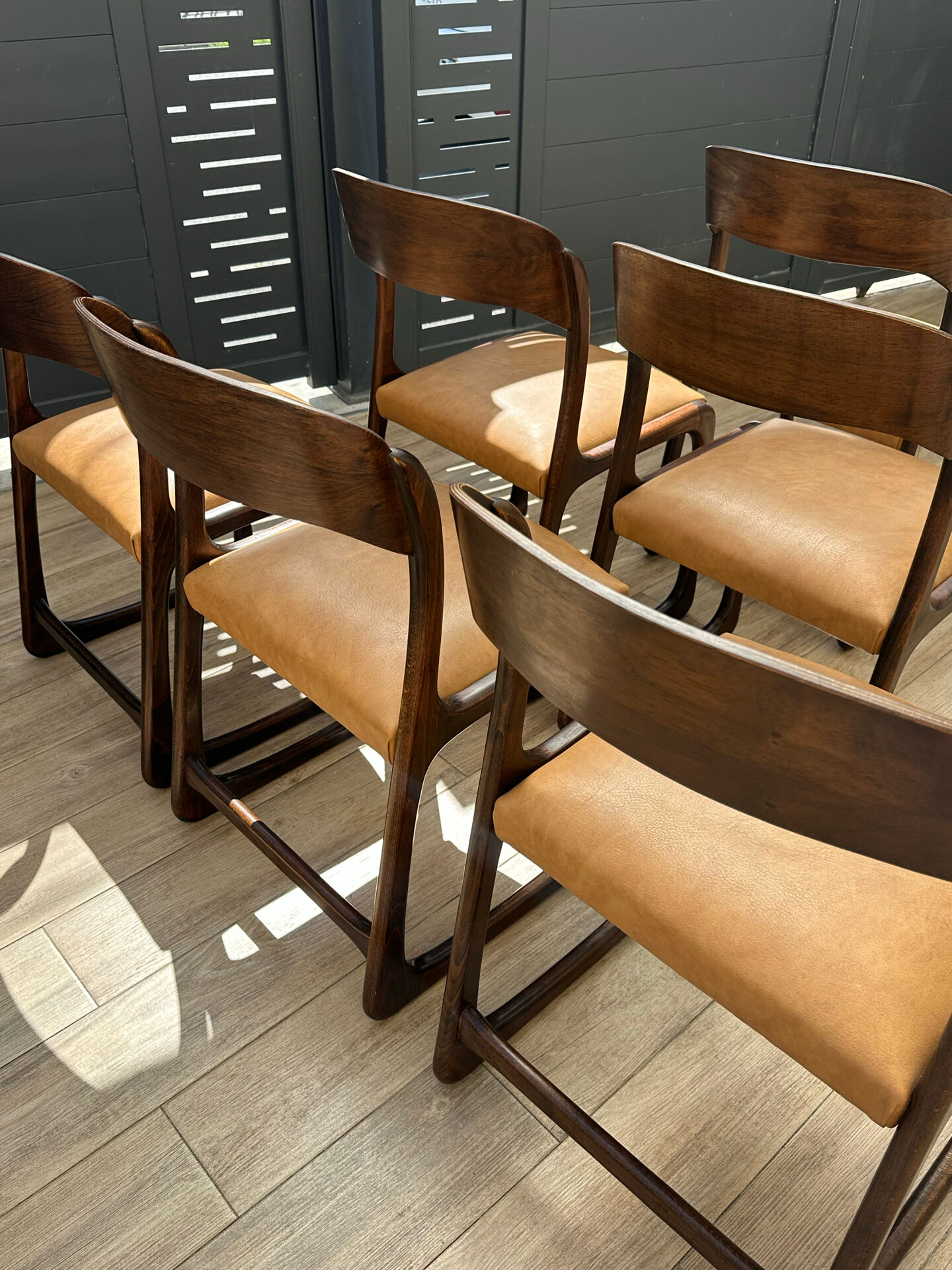 6 sled chairs by Baumann - Seats refurbished to new.