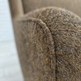 Années 1960, canapé 3 places danois, laine d'ameublement, bois de teck.