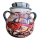 Large ceramic pot with fish decor – hand-painted piece