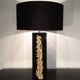 Large black lacquered lamp with gilt bronze decoration