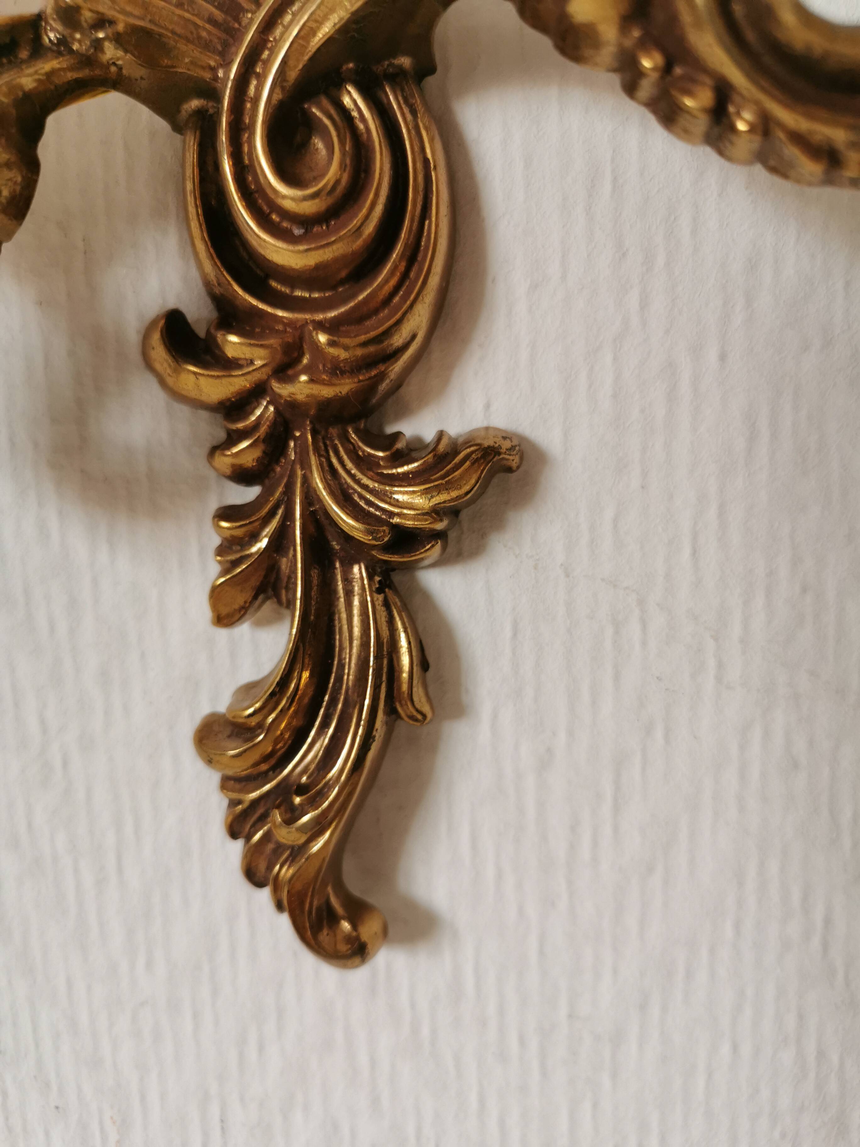 classic style wall lamp, Louis XV in gilded metal in bronze or brass effect candle holder and candlestick