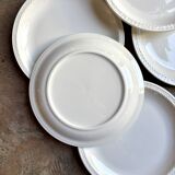 6 white earthenware dessert plates