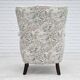 Fauteuil danois années 1955-60 en tissu fleuri multicolore