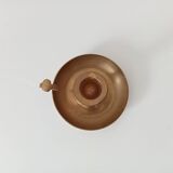 Vintage golden brass hand candle holder