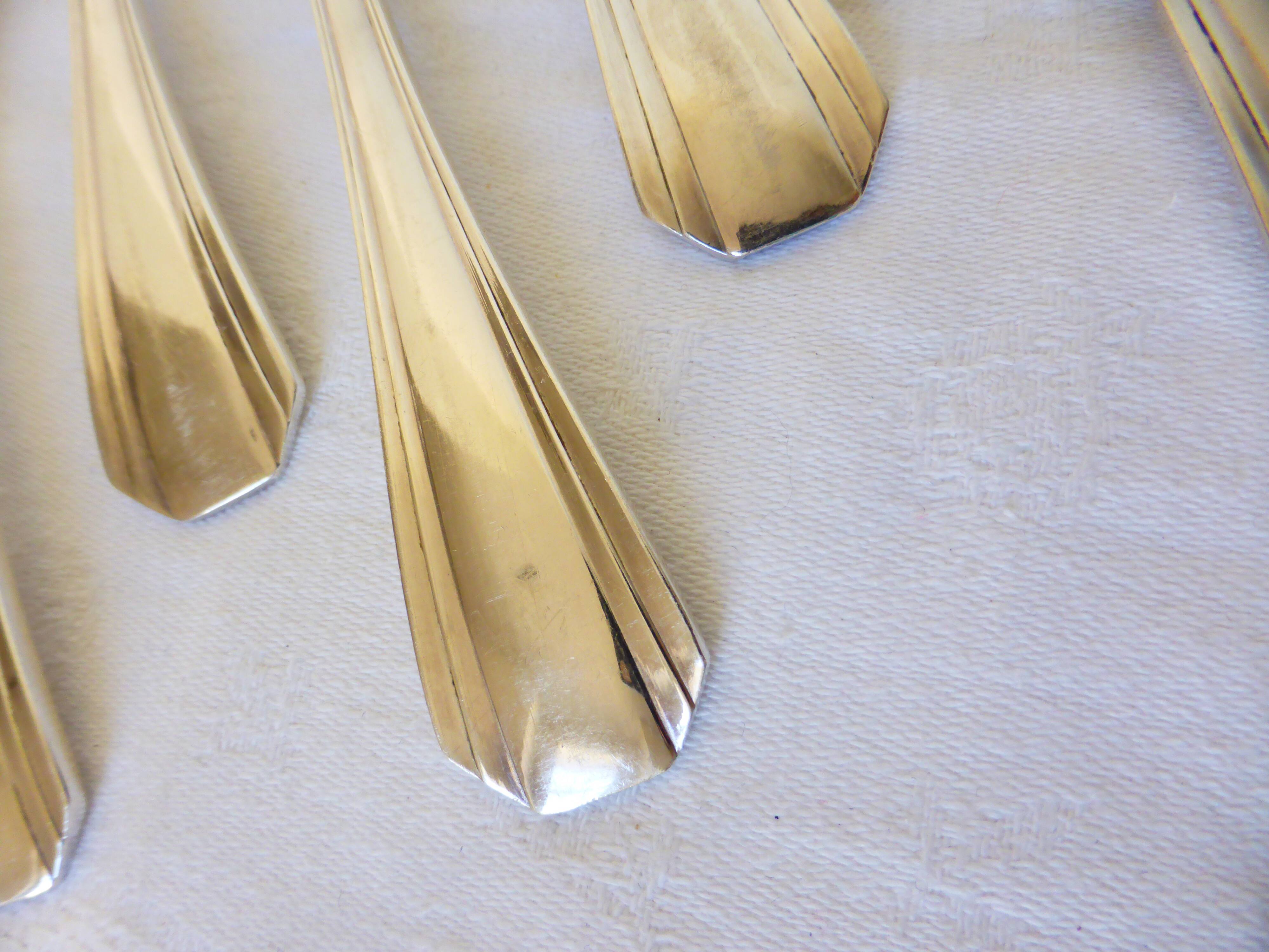 6 Christofle art deco style silver plated forks