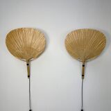 1970s Vintage Ingo Maurer for M-Design Uchiwa III Bamboo Wall Light