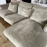 AmPm corner sofa in beige velvet