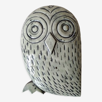 Owl in ceramic 60s signed Jean Varoqueaux