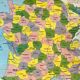 School map of france agriculture & livestock and administrative france 50s-60s