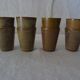 Lot 8 glasses sandstone cups stamped Digoin mug vintage cup