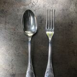 Pair of monogrammed cutlery "YB" Christofle Marly model