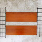 Wooden and metal wall shelf