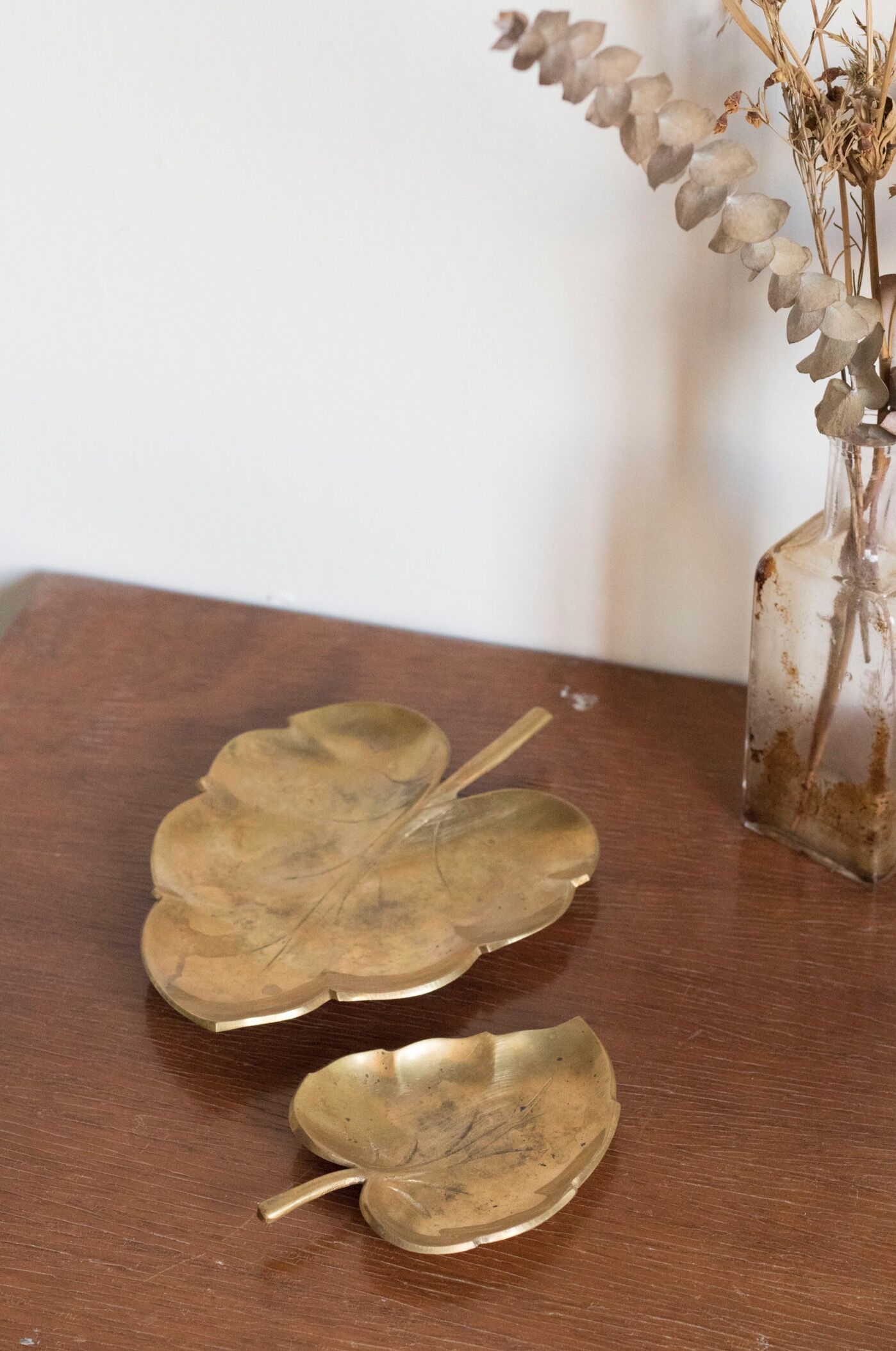 Empty old brass leaf bags