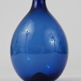 Glass vase signed Bleu Timo Sarpaneva Pullo Oiseau, Iittala, Finland, 1950s