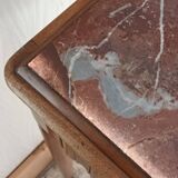 Retro cherry marble wood dressing table