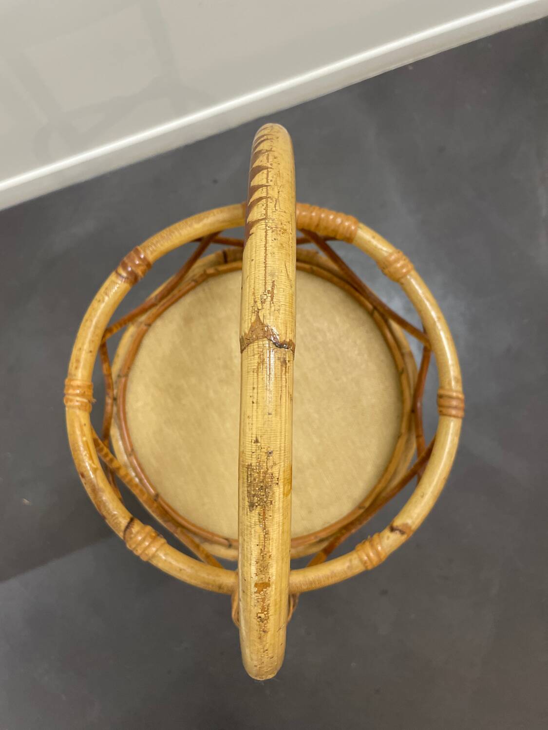 Vintage bamboo rattan server, 1950s