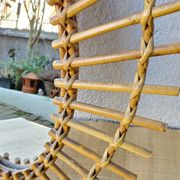 60's rattan sun mirror - 62x42cm