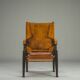 Swiss Leather Safari Chair attributed to Wilhelm Kienzle for Wohnbedarf