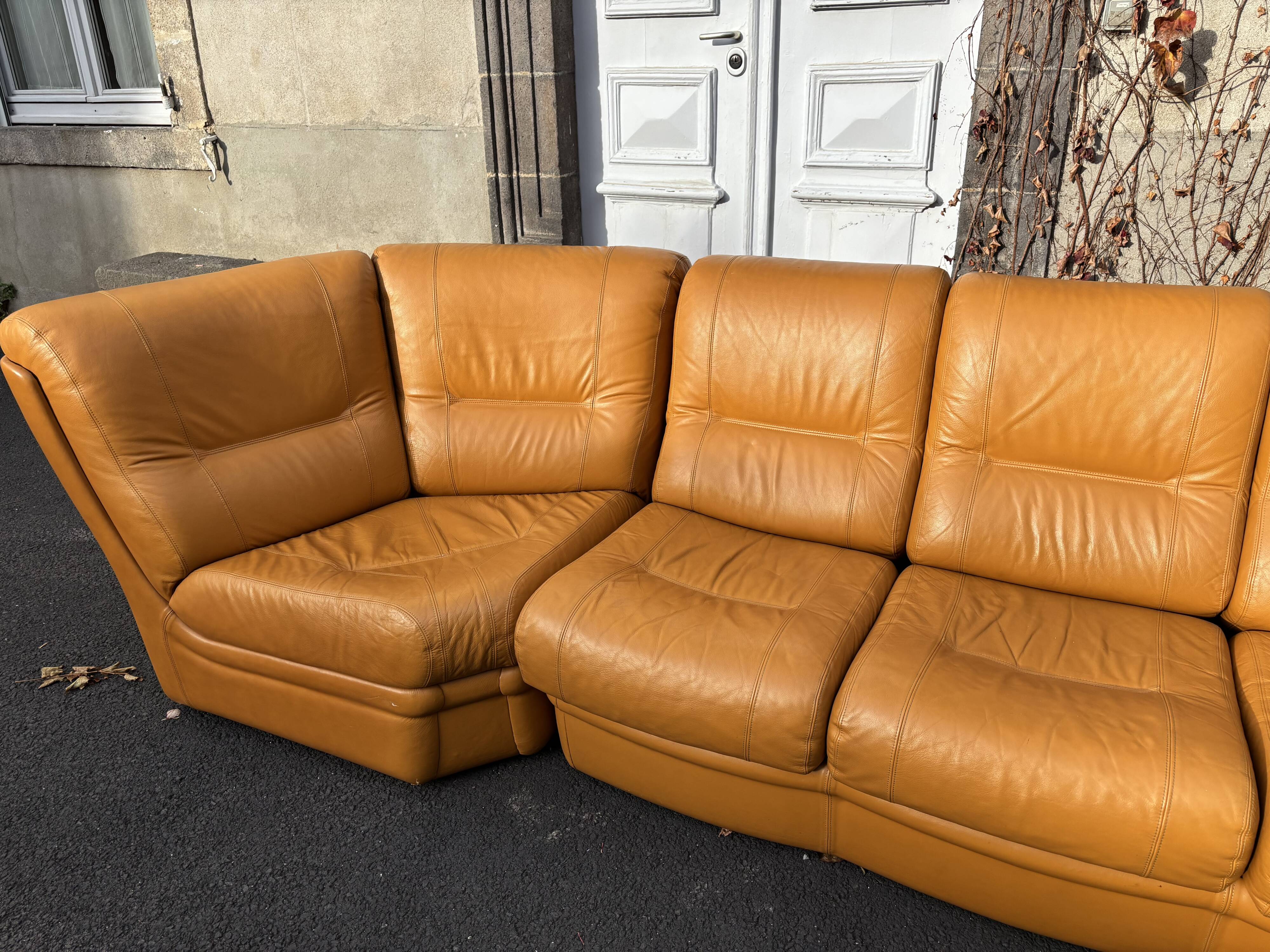 Beka 1970 leather modular sofa