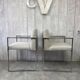 Pair of stainless steel armchairs from the 70s